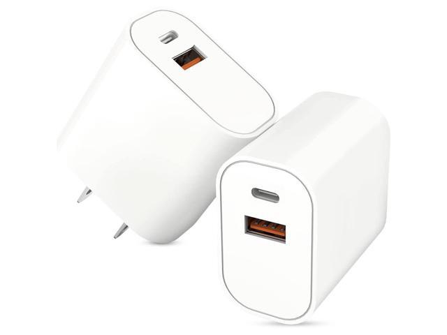 20W USB-C PD Power Delivery + 18W Qualcomm Quick Charge 3.0 Adaptive Fast Wall Charger - White