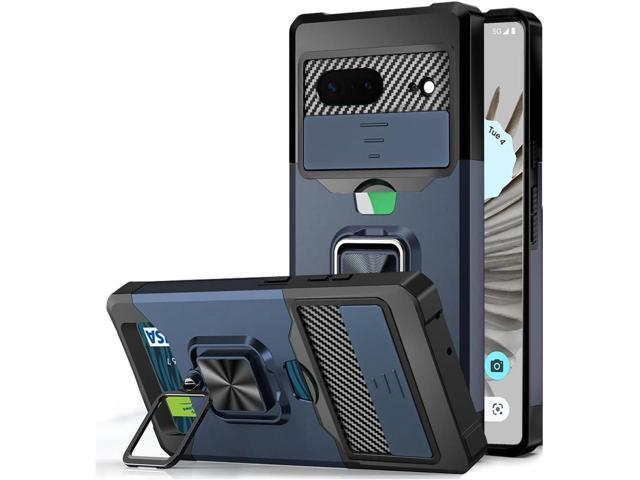 Military Grade All-In-One Ring Stand Card Case for Google Pixel 8 - Blue