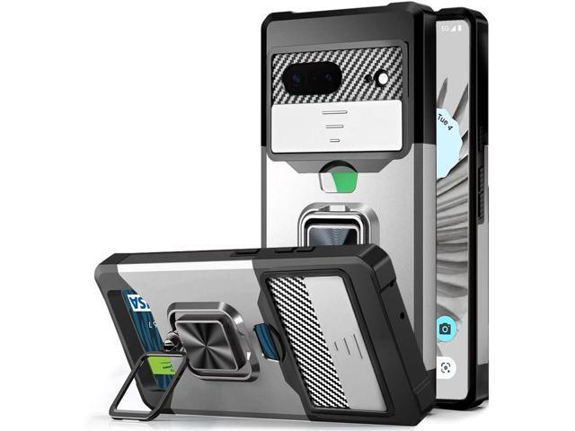 Military Grade All-In-One Ring Stand Card Case for Google Pixel 8 - Silver