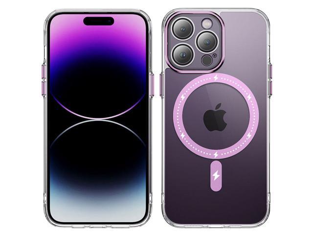 MagSafe Compatible Acrylic Crystal Case with Camera Lens Protector for iPhone 15 Pro - Pink