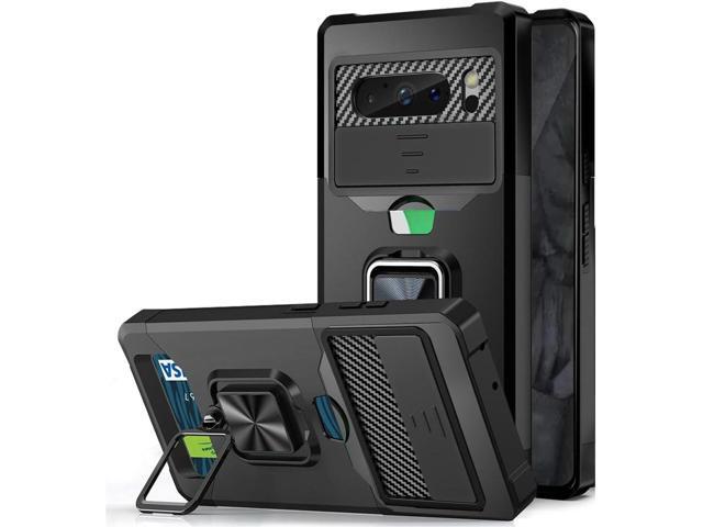Military Grade All-In-One Ring Stand Card Case for Google Pixel 8 Pro - Black
