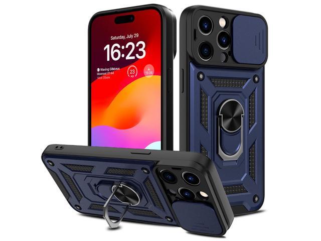 Elite Series Hybrid Case with Ring Grip and Camera Lens Cover for iPhone 15 Pro - Blue