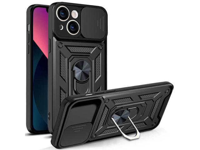 Elite Series Hybrid Case with Ring Grip and Camera Lens Cover for iPhone 15 - Black