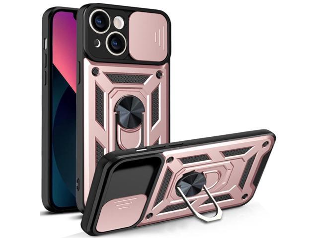 Elite Series Hybrid Case with Ring Grip and Camera Lens Cover for iPhone 15 - Rose Gold