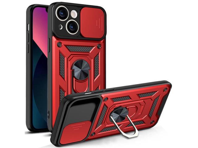 Elite Series Hybrid Case with Ring Grip and Camera Lens Cover for iPhone 15 Plus - Red