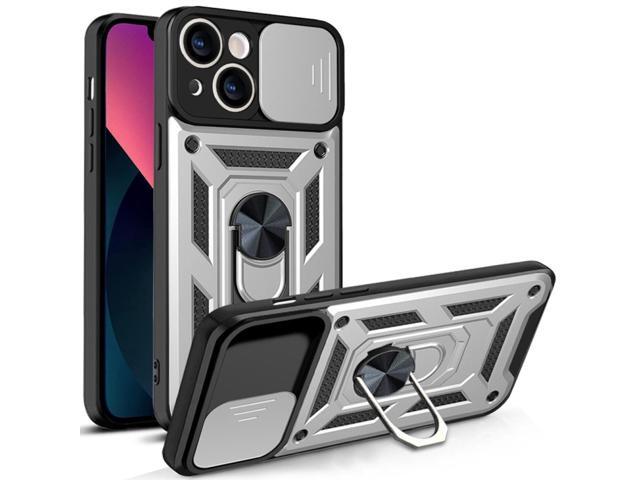 Elite Series Hybrid Case with Ring Grip and Camera Lens Cover for iPhone 15 Plus - Silver