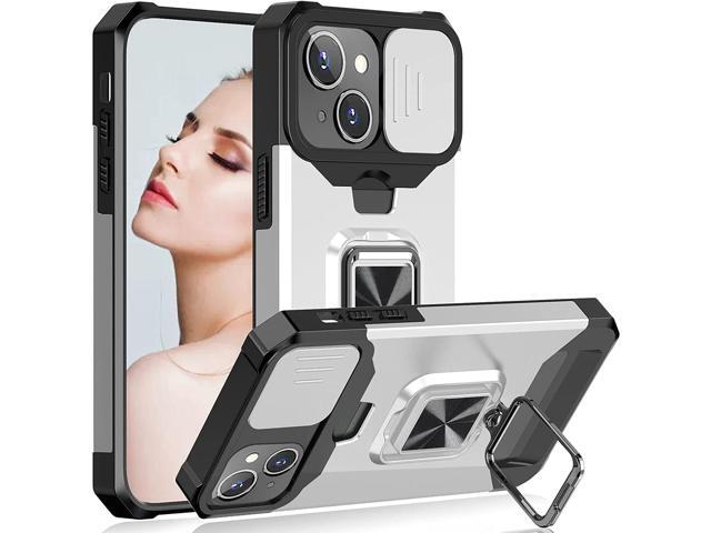 Military Grade All-In-One Ring Stand Card Case for iPhone 15 - Silver