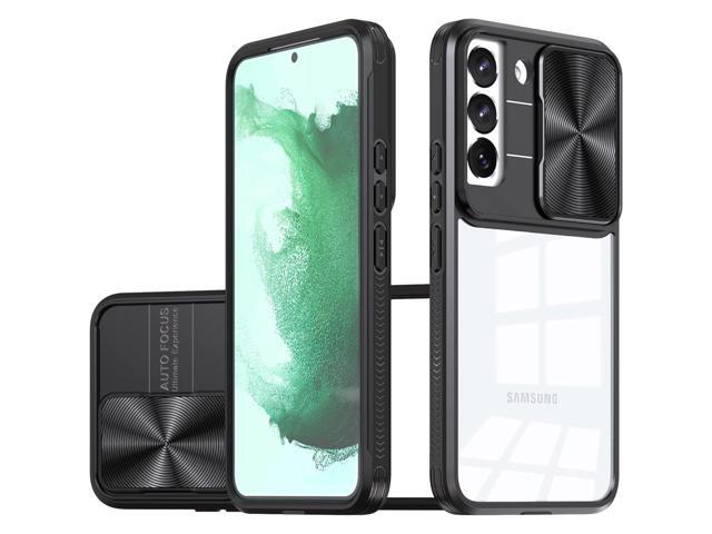 HD Transparent Case with Camera Privacy Cover for Samsung Galaxy S23 FE - Black