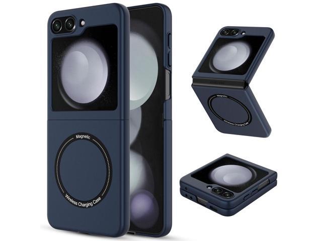 Slim Protective Cover with MagSafe Magnetic Ring for Samsung Galaxy Z Flip 5 - Blue