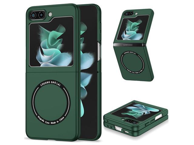 Slim Protective Cover with MagSafe Magnetic Ring for Samsung Galaxy Z Flip 5 - Green