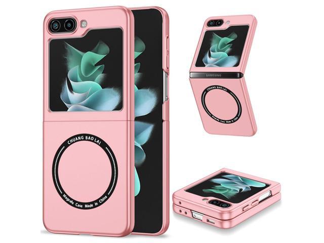 Slim Protective Cover with MagSafe Magnetic Ring for Samsung Galaxy Z Flip 5 - Pink
