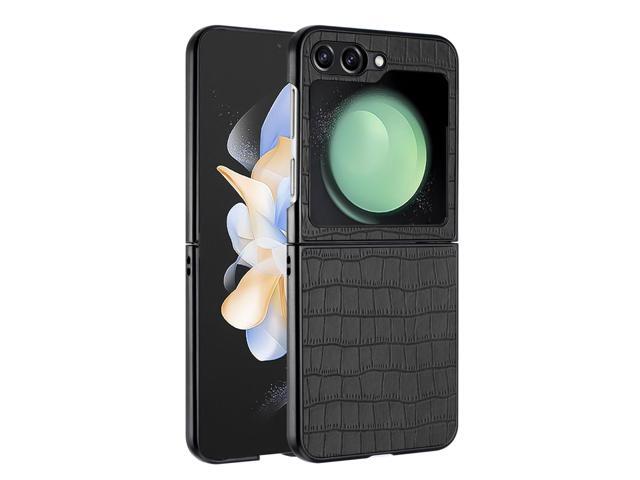 Alligator Skin Texture Leather Protective Cover for Samsung Galaxy Z Flip 5 - Black