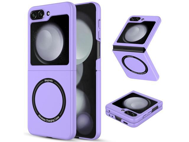 Slim Protective Cover with MagSafe Magnetic Ring for Samsung Galaxy Z Flip 5 - Purple
