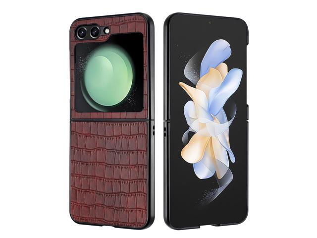 Alligator Skin Texture Leather Protective Cover for Samsung Galaxy Z Flip 5 - Brown