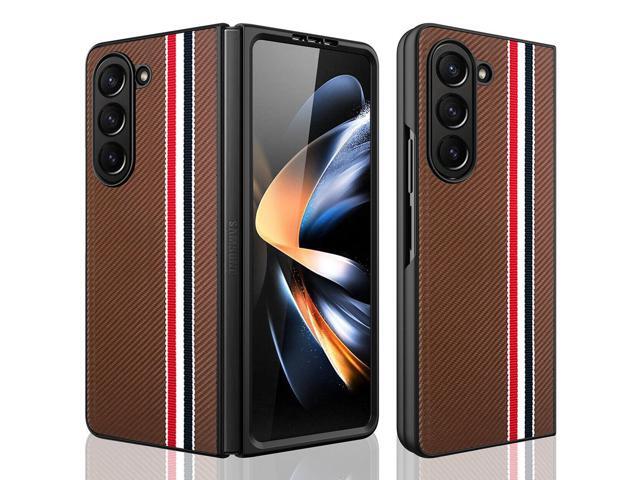 Carbon Fiber Series Protective Cover for Samsung Galaxy Z Fold 5 - Brown