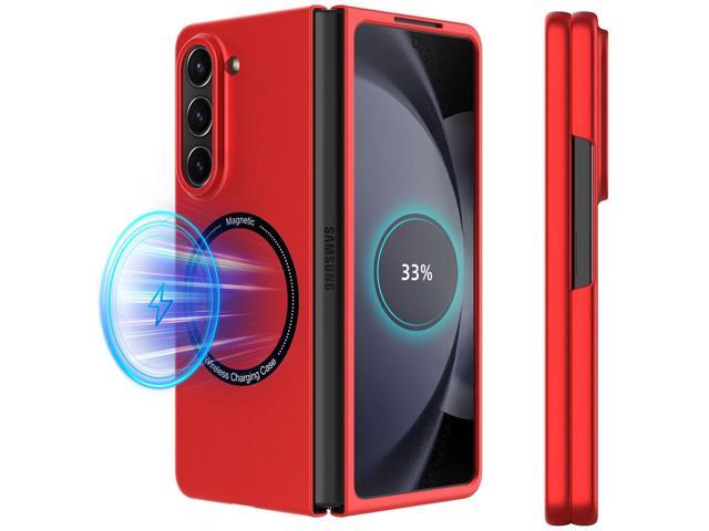 Slim Protective Cover with MagSafe Magnetic Ring for Samsung Galaxy Z Fold 5 - Red