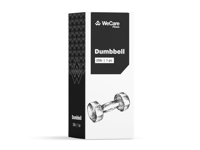 WeCare Fitness Neoprene Coated 25 Lbs Dumbbells for Non-Slip Grip (Set of Two) - Black