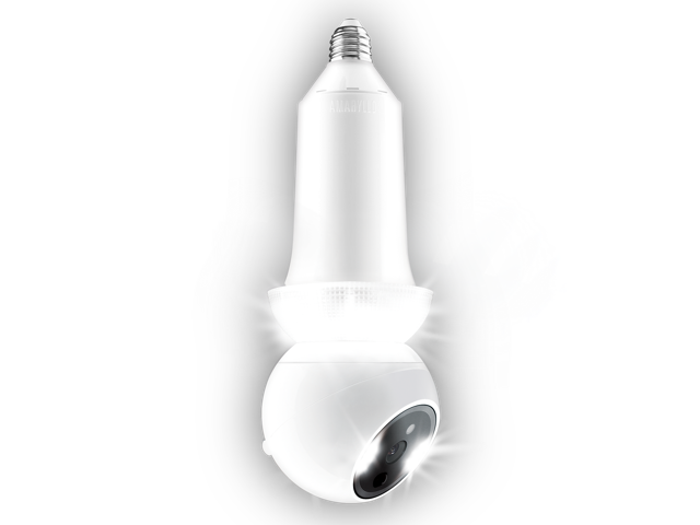 Amaryllo Zeus: 360° Light Bulb security Camera 1080p with Night Vision, 256-bit Military Grade Encryption, 2-Way Audio, Unlimited Cloud storage,...