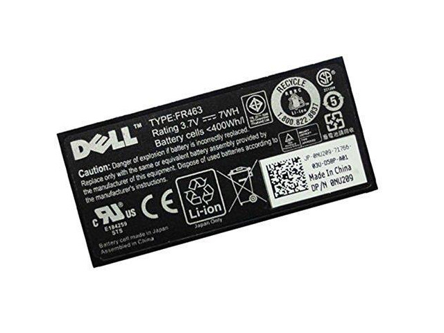 Dell 7WHr Lithium Ion Primary PERC 5/I Adapter Battery for Select Dell Servers [Dell PN: 312-0448 / 0NU209]