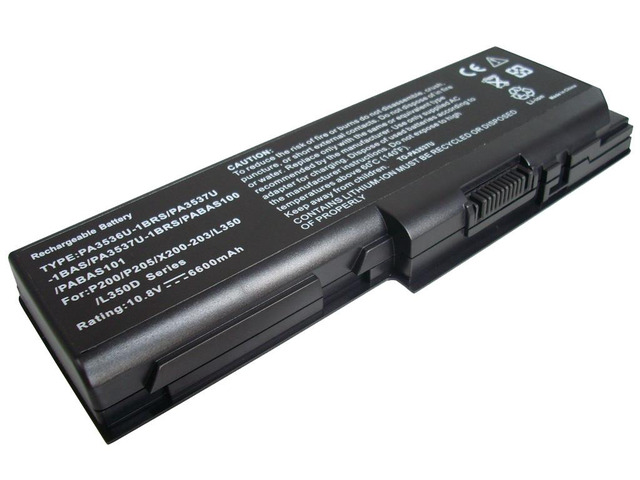 6600mAh laptop battery for TOSHIBA Satellite P200-157 Satellite P200-15U Satellite P200-16J PA3536U-1BRS,PA3537U-1BAS,PA3537U-1BRS,PABAS100,PABAS102