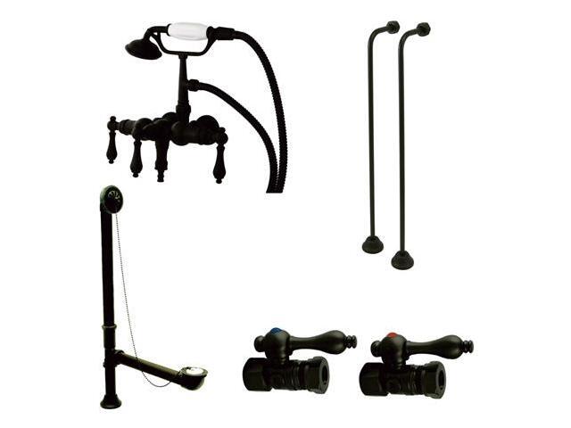 Kingston Brass CCK19T5A Vintage Wall Mount Down Spout Clawfoot Tub Faucet Packag