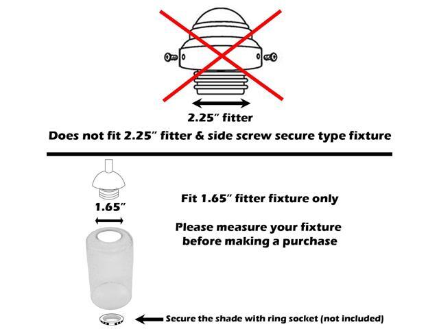 Bubble Seeded Glass Shade, LEDupdates 3 Packs Clear Cylinder for Light Fixture Glass replacement 1' 5/8 fitter
