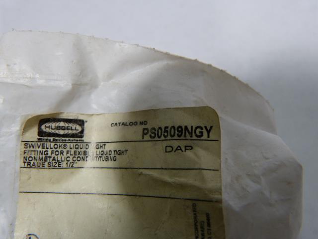 HUBBELL WIRING DEVICE-KELLEMS PS0509NGY Conduit Fitting Connector, 1/2 in,