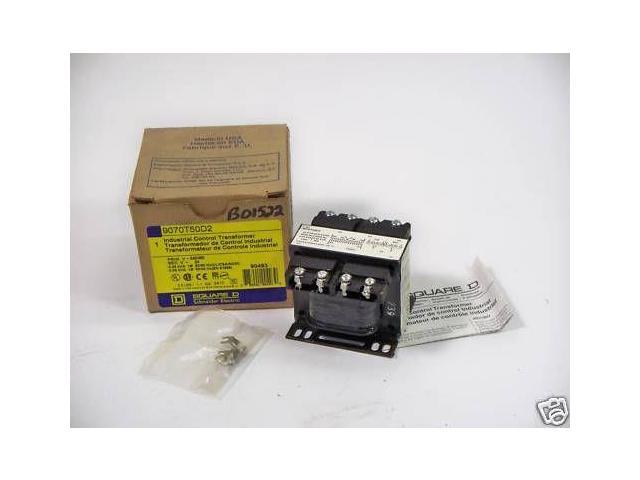 SQUARE D 9070T50D2 Control Transformer, 50 VA, Not Rated, 24V AC, 240/480V AC