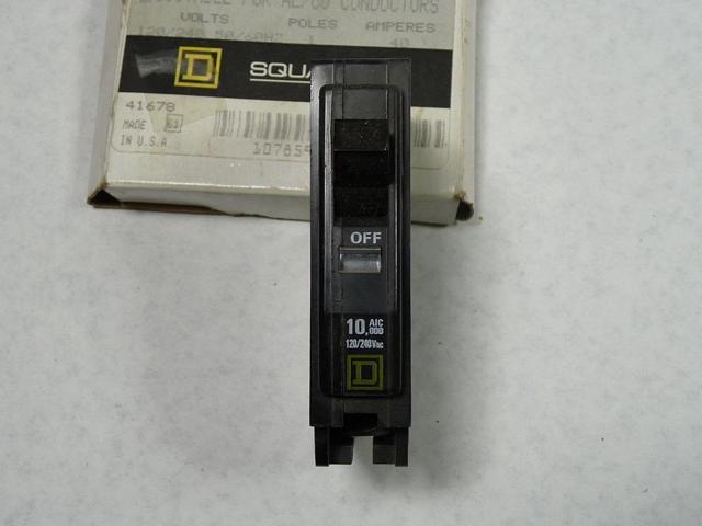 SQUARE D QOB140 Miniature Circuit Breaker, QO Series, 40A, 1 Pole, 120/240V AC,