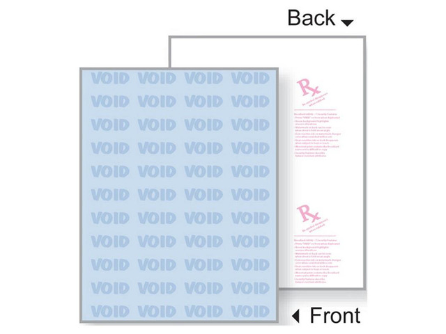 8-1/2'' x 11' Advanced Blue Medical Security Paper, 7 Security Features, 24# Blue Stock (Carton of 2500)