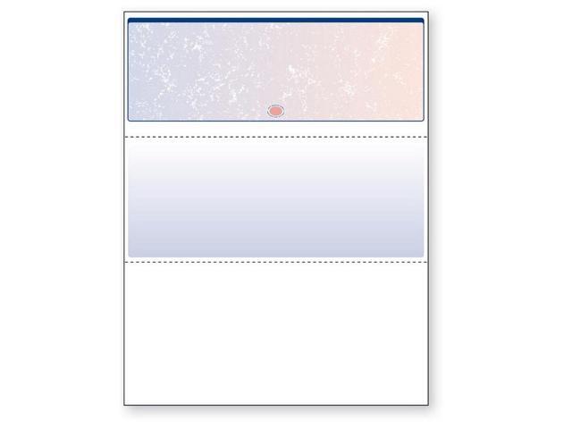 8-1/2'' x 11' Premier Blue / Red Prismatic Laser Check, Top Position, 24# Stock (Carton of 2500)