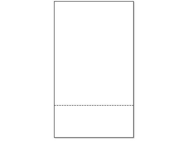 8-1/2'' x 14' Laser Cut Sheet, 24# White Stock, 1 Horizontal Perforation 3-1/2' from Bottom (Carton of 2500)