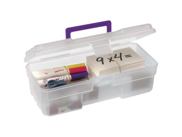 Akro-Mils AKM09912CLPUR Supply Box- 6in. x12in. x4in.- Plastic- Clear-Purple