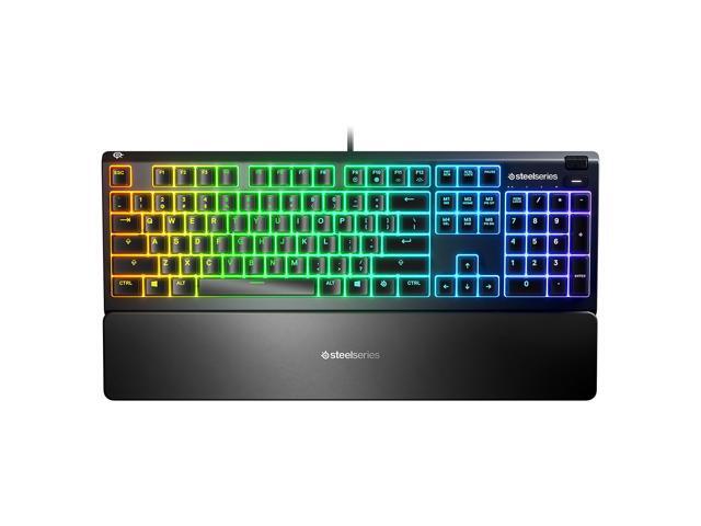 SteelSeries - Apex 3 Full Size Wired Membrane Whisper Quiet Switch Gaming Keyboard with 10 zone RGB Backlighting - Black - image 3