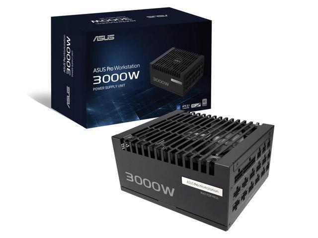 ASUS Pro WS 3000W Platinum PSU (80 PLUS Platinum Certified, ATX 3.1 and PCIe 5.1 compatible, native 12V-2x6 connectors, gold-plated...