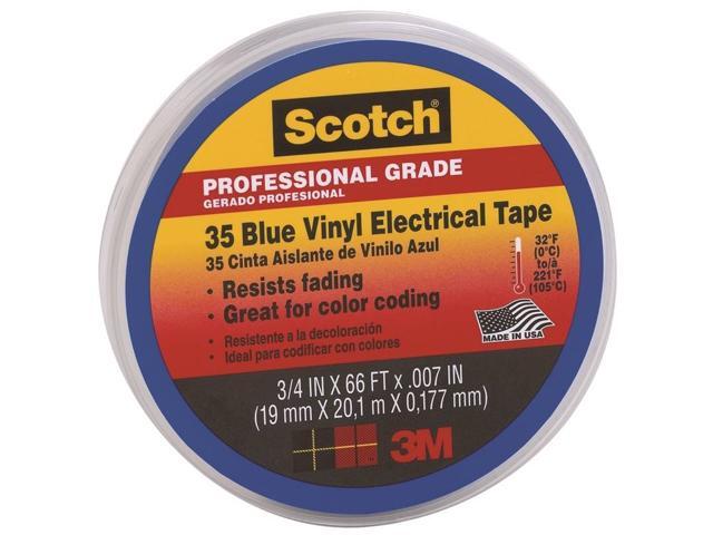 3M Scotch 35 Vinyl Electrical Color Coding Tape 3/4' x 66ft Blue 10836