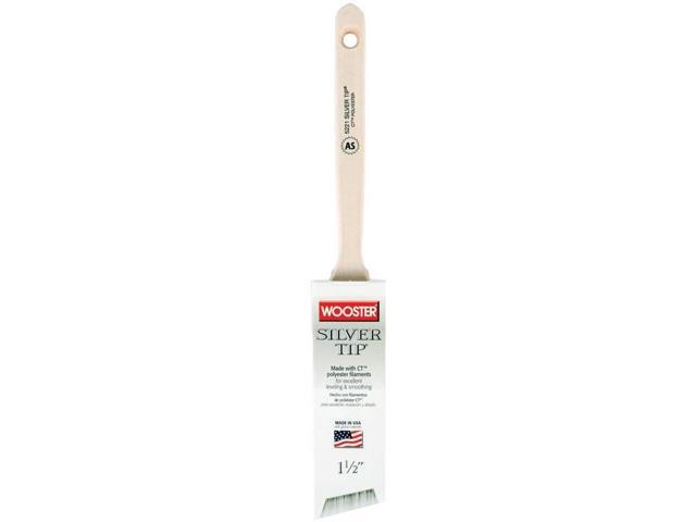 WOOSTER 5221-1 1/2 1-1/2' Angle Sash Soft, Silver CT Polyester Bristle, Paint