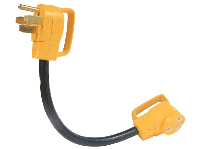 CAMCO 55173 Dogbone Power Grip Adapter 30 A Female 50 A Male 125 V Male Female