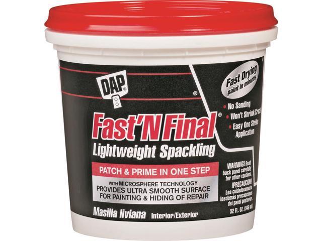 DAP 12142 Spackling Paste, 1 qt, Tub, White, Fast 'N Final