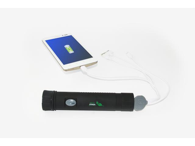 Nature Power 3-Watt LED Tactical Rechargeable Flashlight with Integrated 4500mAh Powerbank for Charging Portable Devices