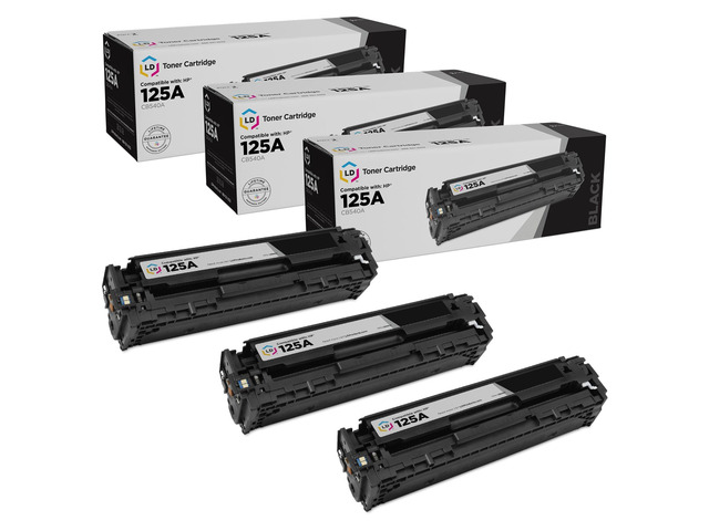 LD Products Remanufactured Toner Cartridge Replacement for HP 125A CB540A (Black, 3-Pack)