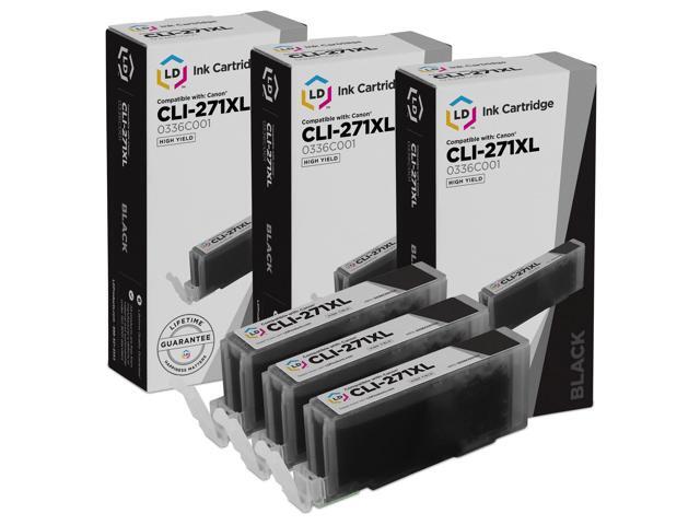 LD Compatible Canon CLI-271XL / 0336C001 3PK High Yield Black Cartridges