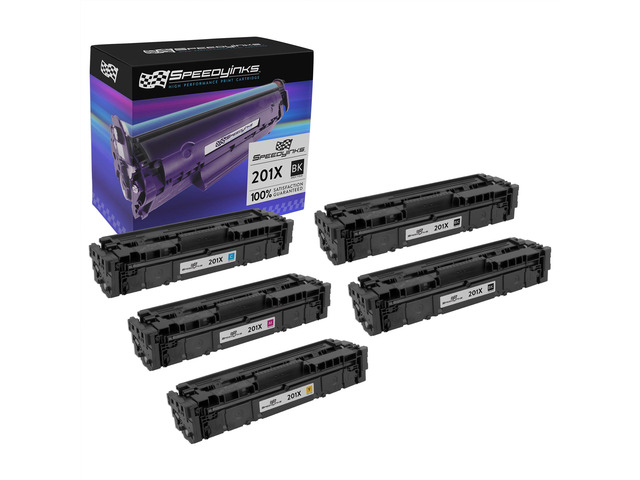 Speedy Inks Compatible Toner Cartridge Replacement for HP 201X High Yield (2 Black, 1 Cyan, 1 Magenta, 1 Yellow, 5-pk) Compatible w LaserJet M277dw...