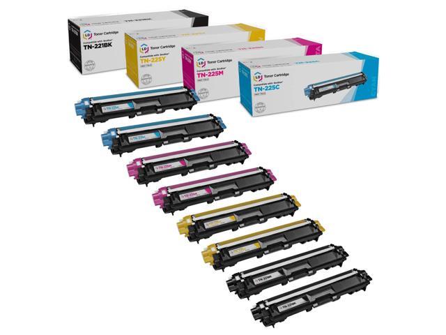 LD Products Compatible Toner Cartridge Replacements for Brother TN221 & TN225 High Yield Bulk Set: 2 TN221BK Black, 2 TN225C Cyan, 2 TN225M...
