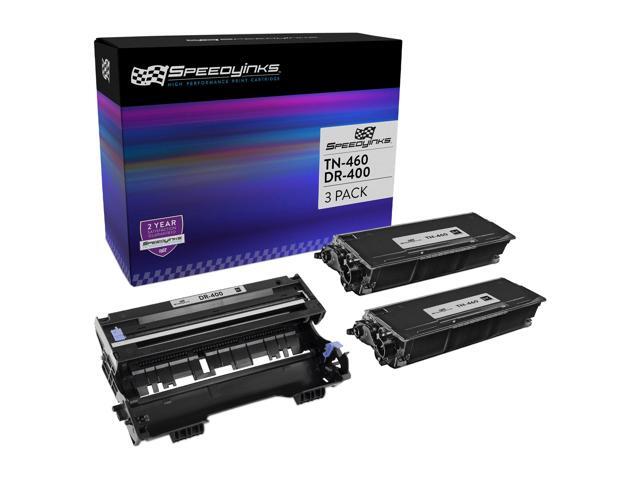 SPEEDYINKS Compatible Toner Cartridge & Drum Unit Replacements for Brother TN460 High Yield & DR400 (2 Toners, 1 Drum, 3-Pack) for use in Brother.