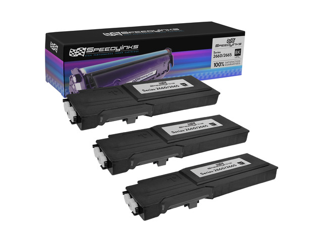 SPEEDYINKS Compatible Toner Cartridge Replacements for Dell 593-BBBU Black High Capacity Black Toner for use in Dell C2660dn & C2665dnf Printers 3pk