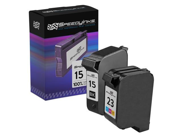 Speedy Inks Remanufactured Ink Cartridge Replacement for HP 23 and HP 15 ( 1 Black and 1 Color, 2-Pack)