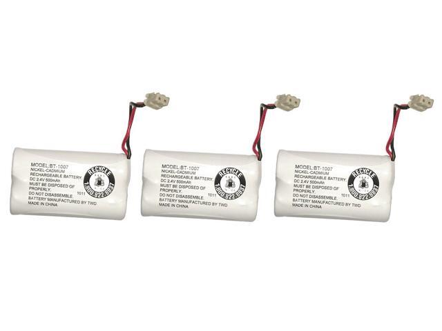 Uniden BBTY0651101 model BT1007 Nickel-Cadmium Rechargeable Cordless Phone Battery, DC 2.4V 500mAh (Pack of 3)