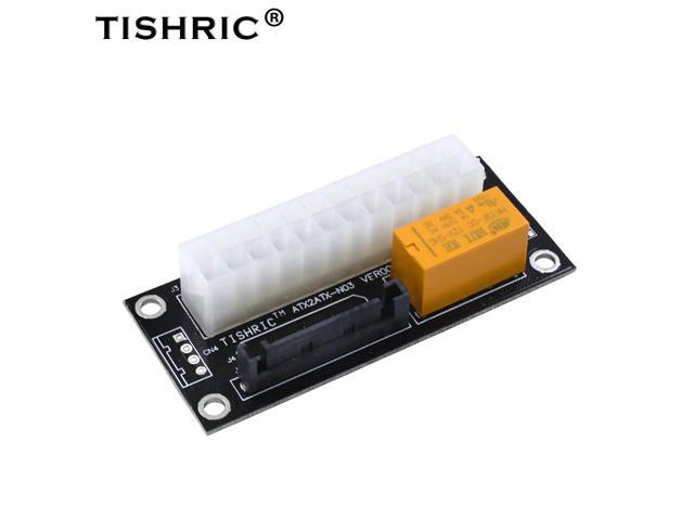 TISHRIC Black add2psu Dual Psu Power Supply Adaptor Sync Starter Extender ATX 24Pin to Molex SATA Card For BTC Miner Mining