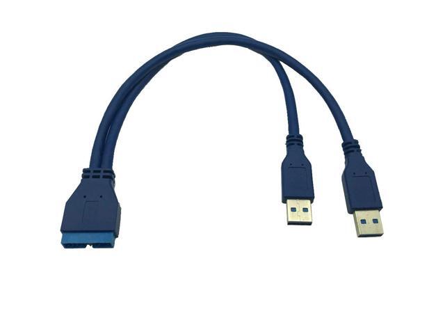 Misskit 2 Port USB3.0 Dual USB 3.0 A Male to Motherboard Mainboard 20Pin Cable Adapter 19 Pin USB Extension Cable